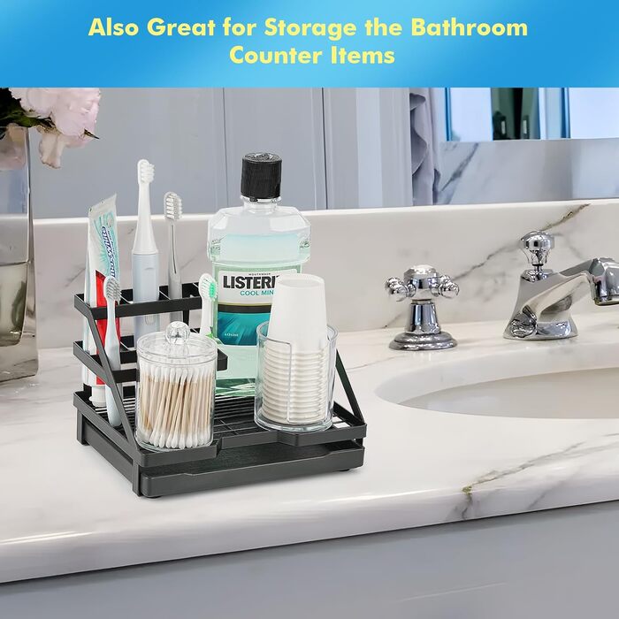 KIMCHOMERSE Sponge Holder, Brush Holder, Toothbrush Holder for Kitchen Sink and Bathroom Organization