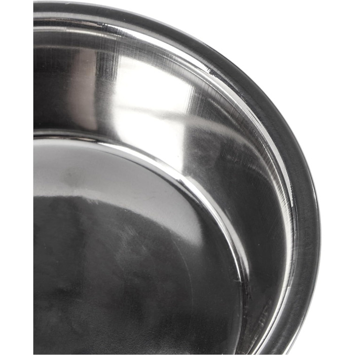 Миска для собак Kerbl з нержавіючої сталі, 2 шт., об'єм 425 мл (2800 мл загальний об'єм), неслизька, срібна