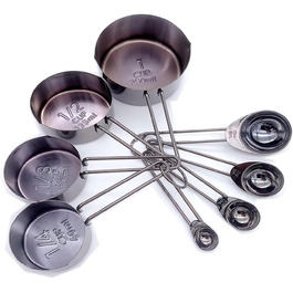 8-Piece Stainless Steel Measuring Spoon Set, Rose Gold, Measuring Cup, Kitchen Accessories, Baking, Tea, Coffee Spoons, Measuring Tools (Color: Gold) (Dark Gray)