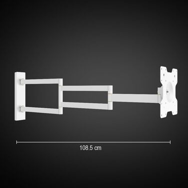 Настінний кріплення для телевізора XTRARM Axis XL, 108,5 см, поворотний, нахильний, для телевізорів до 25 кг, VESA 200x200, білий