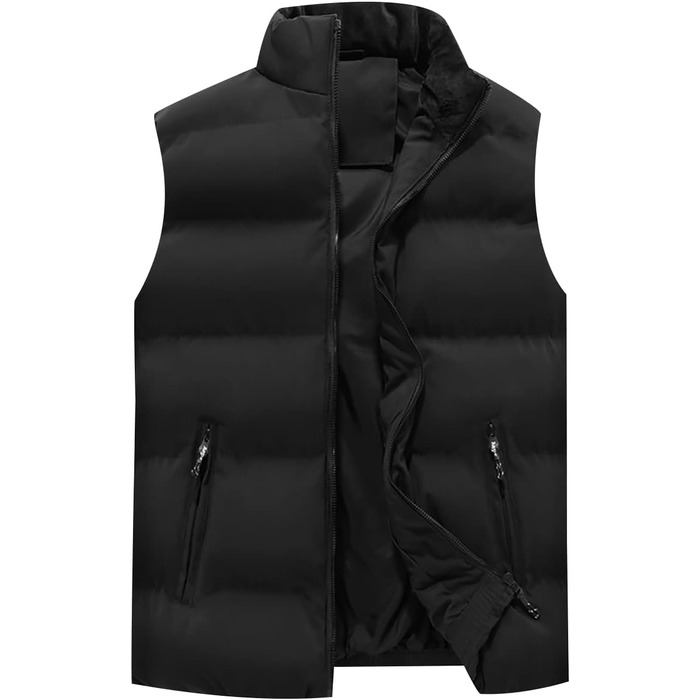 Чоловічий зимовий жилет - тепла степкова куртка без рукавів, чорний, XL | Жилети для чоловіків
