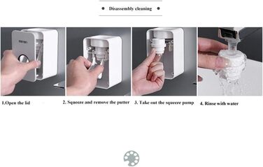 Автоматичний диспенсер пасти та тримач для зубних щіток MHTECH - комплект з 2 диспенсери, 4 стакани, вміщує 5 щіток, настінний (світло-сірий)