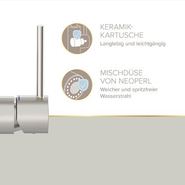 Кухонний змішувач Lenz KALANI² з нікелевим покриттям та висувною лійкою – високий тиск, проста установка, преміум-якість