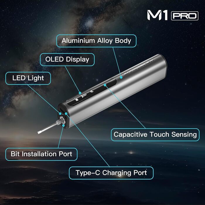 ARROWMAX Міні електричний шуруповерт, прецизійний набір інструментів для ремонту телефонів, годинників, ноутбуків (M1 PRO)