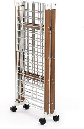 InnovaGoods - Folding and Extendable Metal Clothes Rack, 3 Height Levels, 11 Rods, Waterproof, Lightweight, Tool-Free Assembly, Iron, Size A (White)