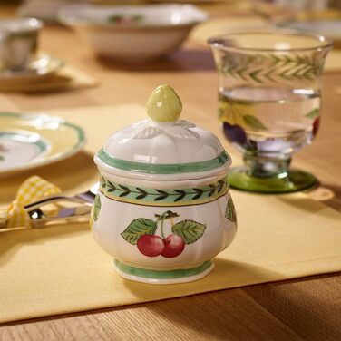 Villeroy & Boch French Garden Fleurence Sugar Bowl, Premium Porcelain, White/Colorful 10-2281-0930 0.20 L