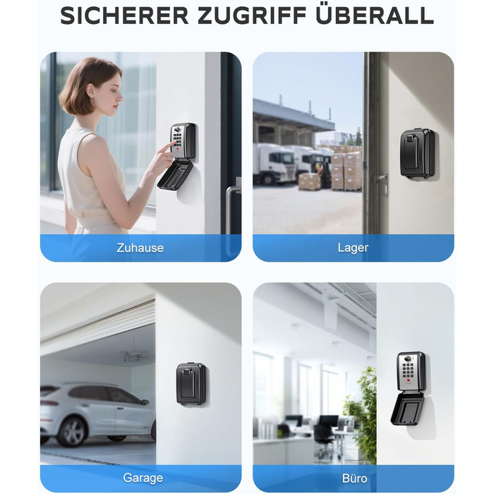 Шлюзовий сейф Mohard з кодовим замком для кріплення на стіні, 12-позиційний, велика місткість, вологостійкий, для дому, офісу, гаража