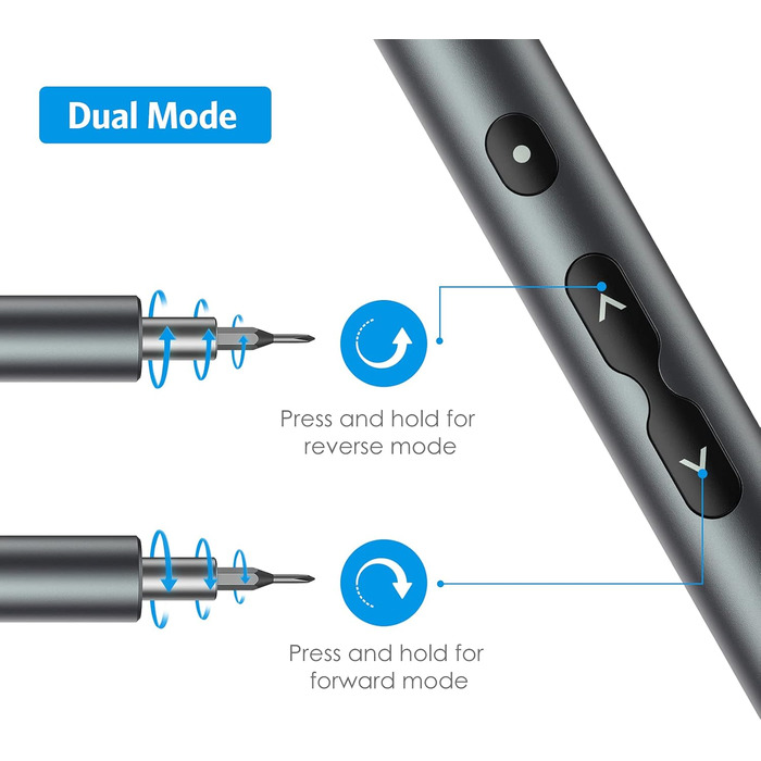 Ankilo Міні-електрошуруповерт 28-в-1: прецизійний набір викруток з LED-підсвічуванням для телефонів, годинників, ноутбуків (сірий)