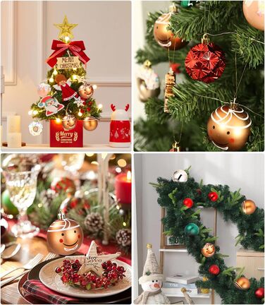 Набір прикрас для ялинки на Новий Рік: 42 штуки, кульки, червоний, зелений, золотий | Ялинкові прикраси