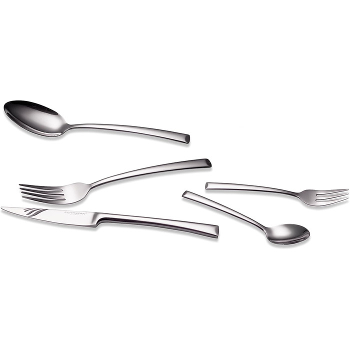 ECHTWERK Avelino Flatware Set, Silver Edition, 20-Piece, Dinner Set for up to 4 People, Stainless Steel 18/10, High-Gloss, High-Quality Cutlery Set, for Dining Table, Table Decoration for Weddings & Festive Tables