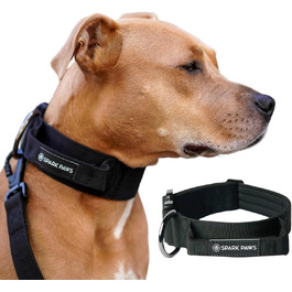 Spark Paws Tactical Dog Collar – Robust, Premium Quality, Thick and Durable for Large and Medium Dogs - M, 5cm (S: 16-25kg [5cm], Black)