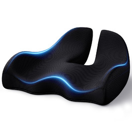 Подушка для сидіння Benazcap для полегшення болю, ергономічна U-подібна форма для офісного крісла, автокрісла, геймерського крісла, інвалідного візка, чорна