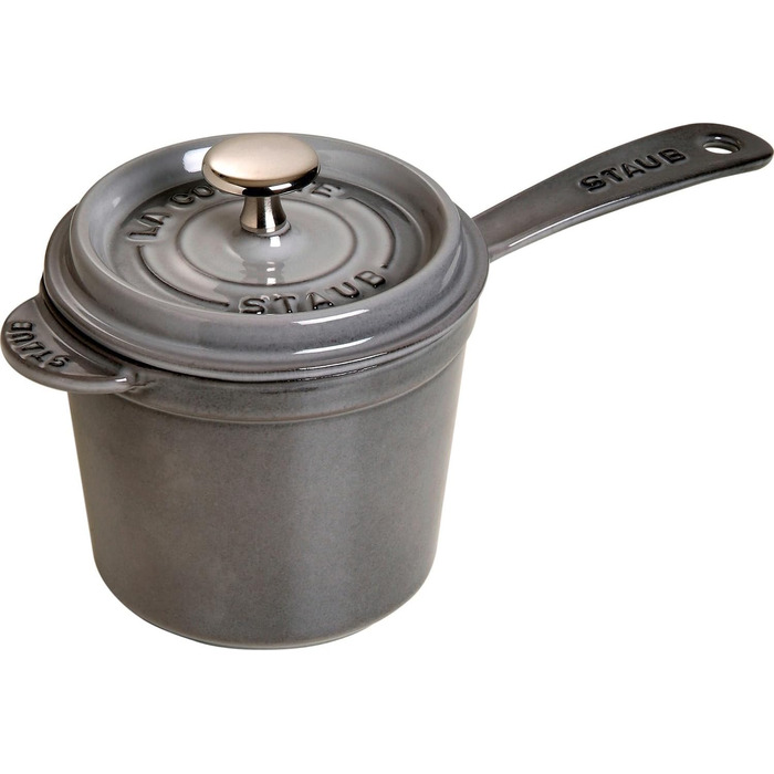Каструля-ковш STAUB 18 см, 2,8 л, чавун, для соусів, універсальна, графітово-сіра