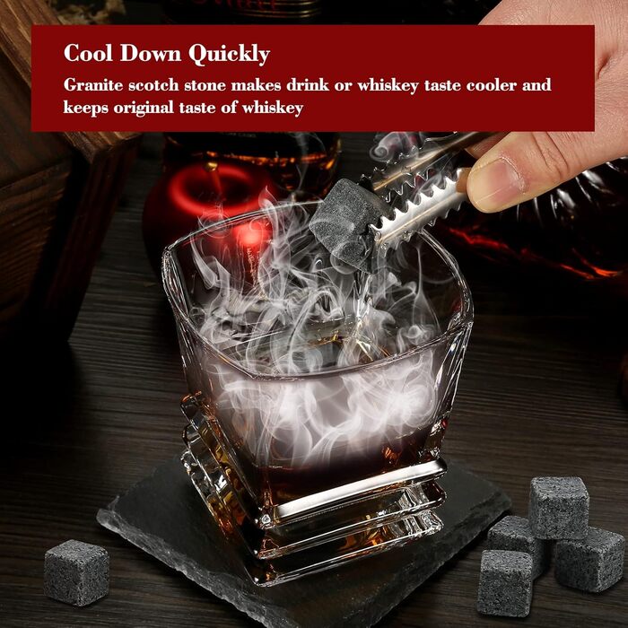 Dad's Gift Christmas, Cocktail Smoker Kit, Whiskey Stones, Torch Lighter, Old Fashioned Whiskey Smoker Drinks Kit, Cocktail Accessories for Drinks, Bourbon Walnut (Butane Not Included)