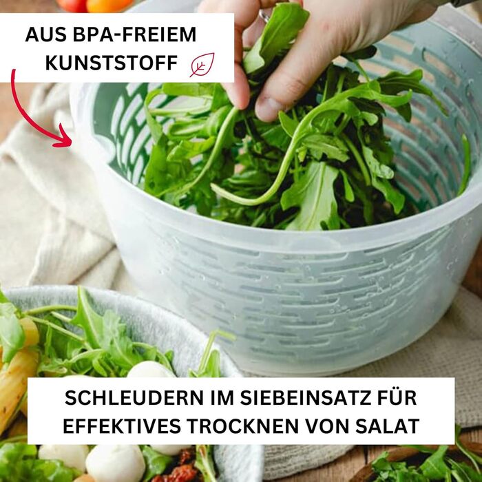 Салатниця Westmark об'ємом 4.4 л, пластик BPA-free, прозора/біла/зелена, 2430224A