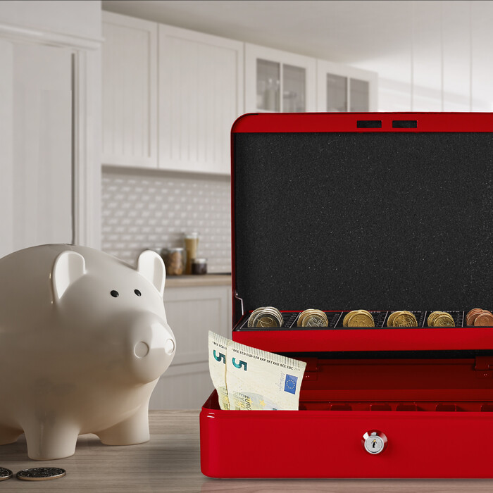Cash Box з дошкою для підрахунку євромонет