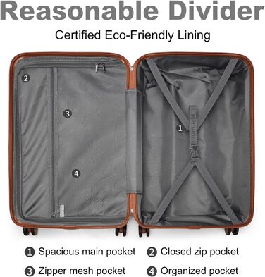 Чохол валіза British Traveller Hartschalenkoffer Groß, 74.5 x 49 x 30.5 см, сірий, з TSA-замком та 4 колесами для подорожей та бізнесу