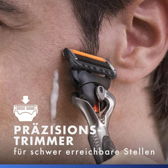 Бритва Gillette Fusion5 ProGlide для чоловіків, станок для вологого гоління, сріблясто-чорний (набір: бритва + 8 змінних касет)