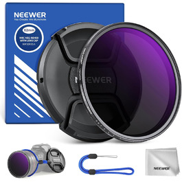 NEEWER Змінний ND-фільтр ND2-400 (1-9 Stop) для об'єктивів 62mm з кришкою, стрічкою та серветкою
