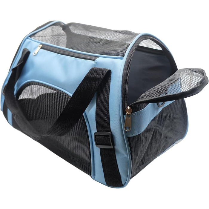 Транспортна сумка для тварин, схвалена авіаперевізниками, для середніх та маленьких котів, цуценят, кошенят, собак/котів, блакитна, M