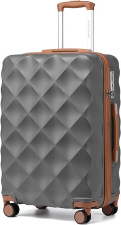 Чохол валіза British Traveller Hartschalenkoffer Groß, 74.5 x 49 x 30.5 см, сірий, з TSA-замком та 4 колесами для подорожей та бізнесу