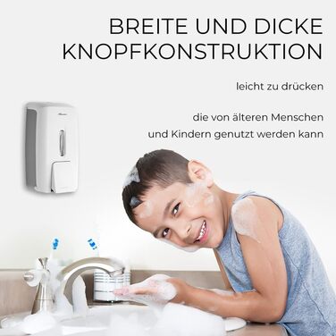Настінний диспенсер для рідкого мила - диспенсер для мила та гелю для душу (9088) (Білий)
