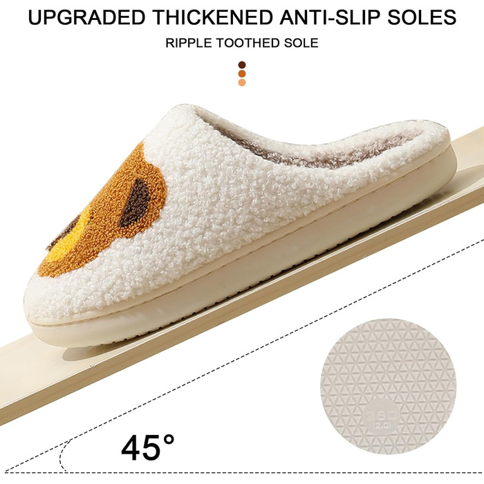 Тапочки домішки жіночі та чоловічі, м'які, плюшеві, ретро, теплі, зручні, з антиковзким покриттям, білий, Bär104, 36/37 EU