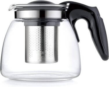 Чайник Lovegrace зі скла та нержавіючої сталі з ситом – стійкий до високих температур та придатний для миття в посудомийній машині, 900 мл