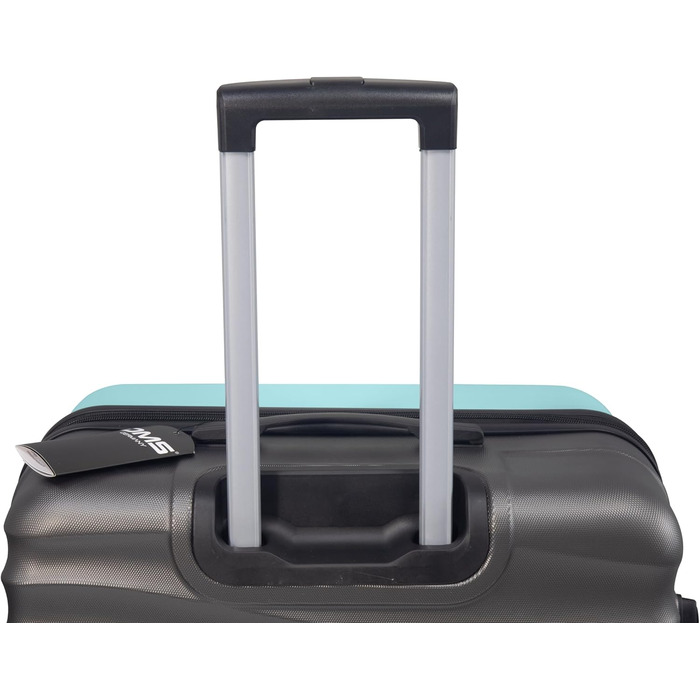 Набір валіз DMS® 7 предметів: 3 валізи (M/L/XL) з ABS-пластику, 360° колеса, кодовий замок + 4 мішечки для одягу – легкий, міцний, розширюваний, для подорожей та бізнесу (Турквіс)