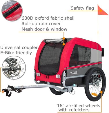 Універсальний візок для собак Tiggo VS Pets Medium: 2в1 (велосипедний, буксирний)