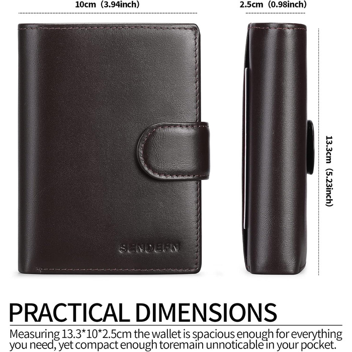MEN'S WALLETS with RFID Protection, Large Wallet for Men in Portrait Format, Trifold Wallet for Men, Wallet Purse Portmonee with 16 Card Slots & Coin Pocket