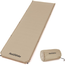 Naturehike Саморозкладаючий килимок для сну 5 см, туристичний килимок для кемпінгу, з'єднується з іншими, для наметів, гамаків, походів, сімейного кемпінгу, R-значення 4.8, зелений (хакі)