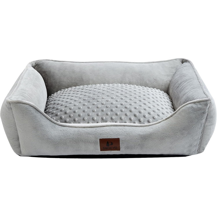 Snocyo Dog Bed - Small Dogs, Cat Bed - Fluffy and Cozy, Washable and Super Soft Dog Sofa Dog Cushion, Padded Dog Mat, Grey, 55×45×16cm