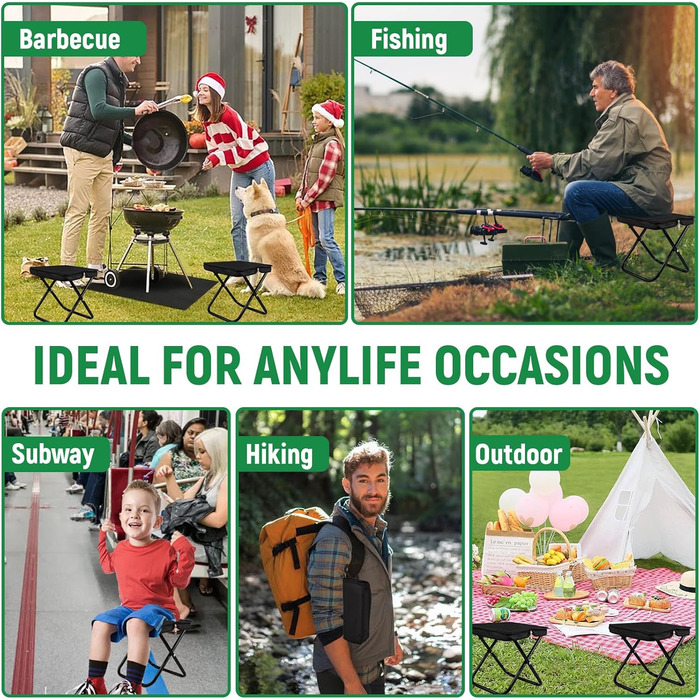 Складний стільчик-пуф для кемпінгу та відпочинку: туристичний, для риболовлі, дачі, пляжу (150 кг)