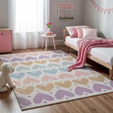 Дитячий килим Beat Kids сучасної м'якої структури, з точками, кремовий (200x280 см) - легко доглядати, стійкий колір