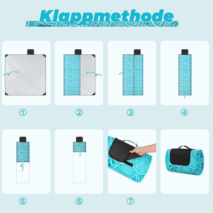 Водонепроникний плед для пікніка Gucass 200x200 см - Плед для пляжу, кемпінгу, BBQ, пікніка