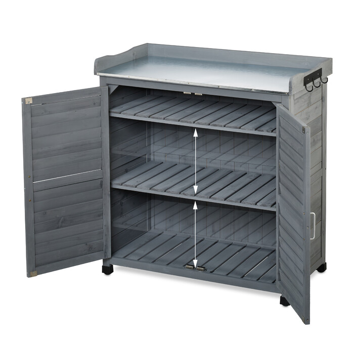 Relaxdays Plant Stand with Underneath Cabinet
