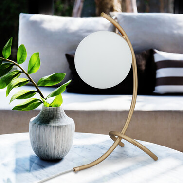Relaxdays Table Lamp, Curved Ball