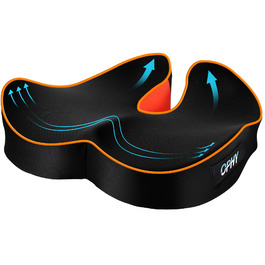 Подушка для сидіння Ophy для авто та офісного крісла з піною Memory Foam, знімною обкладинкою, помаранчева