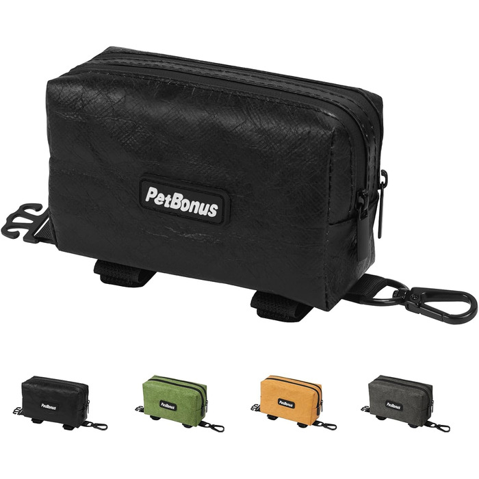 Диспенсер для собачих відходів PetBonus, водонепроникний, з місткістю для ласощів та 15 пакетиків (Чорний)