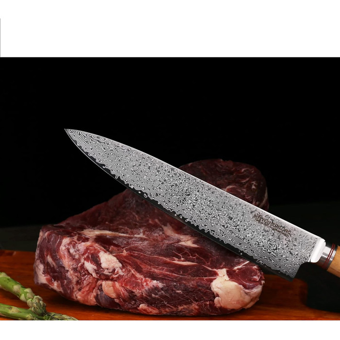 Японський ніж YOUSUNLONG Kochmesser Pro Gyuto 255мм з дамаської сталі з оливкового дерева (254мм)