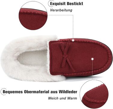 Тапочки жіночі зимові Mishansha з підкладкою Memory Foam, антиковзкі, плюшеві, розмір 36-43 EU, червоний (43 EU)