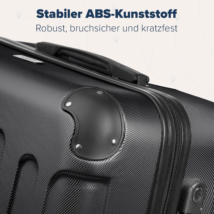 Чемодан ручної поклажі TRVLMORE 54x36x20 см - валіза на колесах, чорний