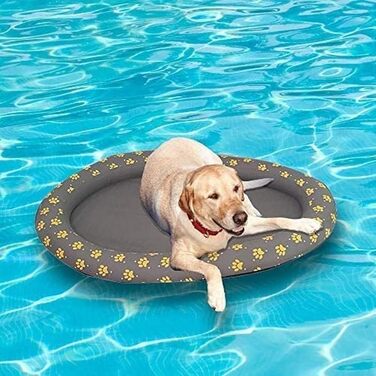 Ginkago Inflatable Boat Dog Boat Pet Air Mattress Swimming Pool Beach Toy (Grey)