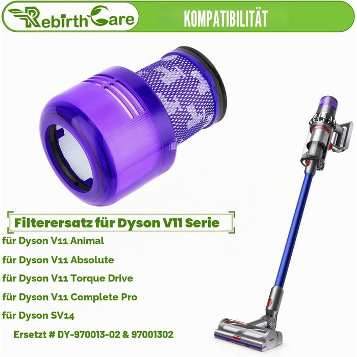 Фільтр для пилососа Dyson V11 SV17 SV14 SV22 (3 шт.) - Оригінал, HEPA, для дому