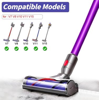 Насадка-турбощітка для пилососів Dyson V7 V8 V15 SV10 SV11 SV14 - LHYNEE, сумісна з оригінальною