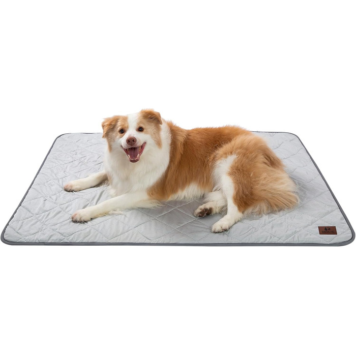 Килимок для собак та котів, ультрам'який, водонепроникний, 75x60 см, миючий, двосторонній (охолоджуючий та зігріваючий) для цілорічного комфорту, сірий та білий