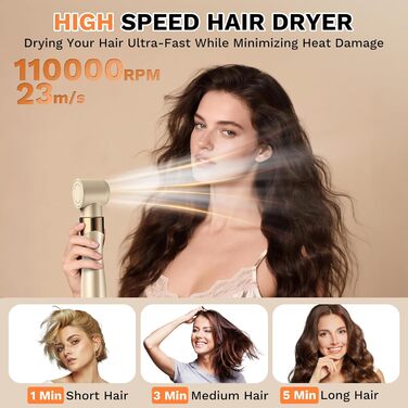 Airstyler 6-в-1: мультистайлер для волосся з автоматичною завивкою, 110000 обертів/хв, для укладання, сушки, створення локонів та об'єму, з чохлом