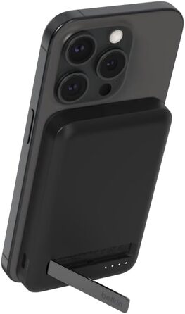 Belkin BoostCharge Pro Powerbank 5000mAh з Qi2 та MagSafe, чорний: портативний зарядний пристрій з інтегрованим підсвічуванням для iPhone 16, 15, 14, 13, 12