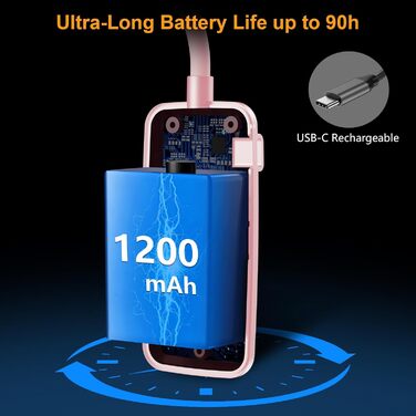 Ліхтар для читання Gritin на прищіпці, USB акумуляторний, 9 LED, 3 режими світла, регульована яскравість, гнучка лампа для нічного читання